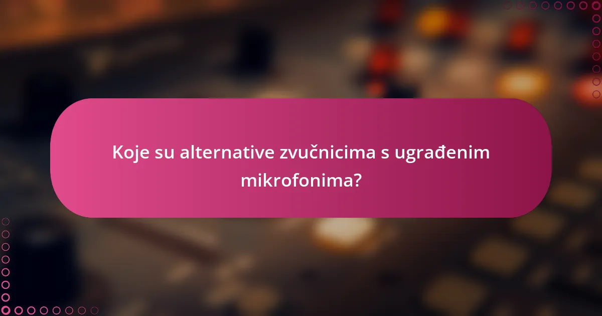 Koje su alternative zvučnicima s ugrađenim mikrofonima?