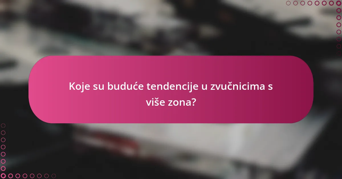 Koje su buduće tendencije u zvučnicima s više zona?