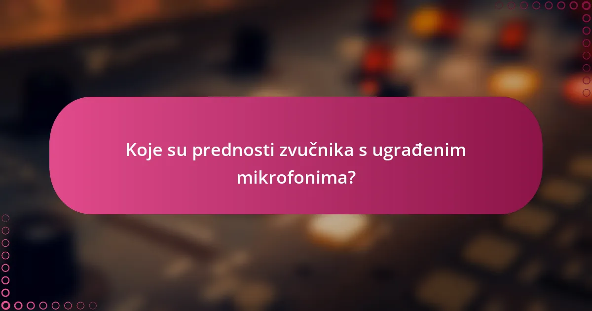 Koje su prednosti zvučnika s ugrađenim mikrofonima?